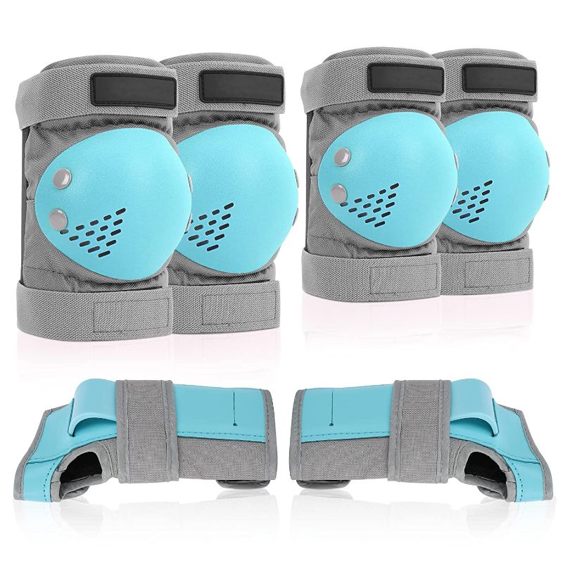 Photo 1 of Knee Pads for Kids, Protective Gear Set for 6-13 Years Old Girls Boys Youth (Medium, Tiffany Blue) med.
