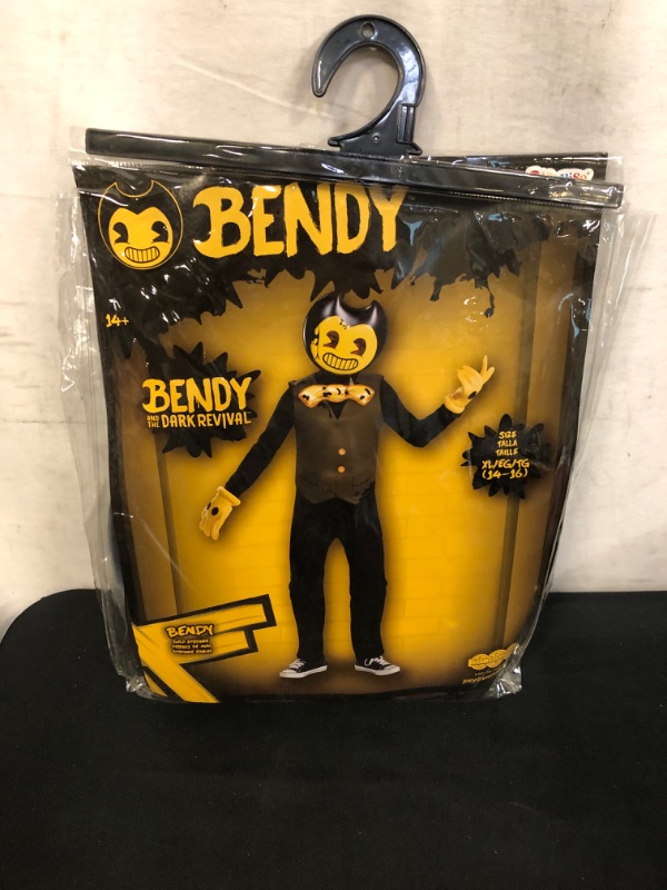 Photo 2 of Bendy Costume for Kids, Official Bendy and the Dark Revival Costumes with Mask fits ages 14 - 16 
