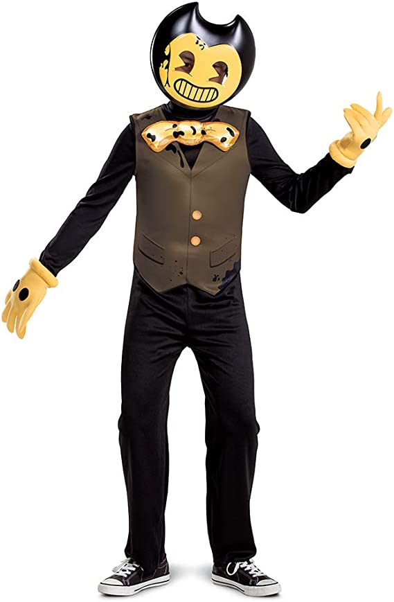 Photo 1 of Bendy Costume for Kids, Official Bendy and the Dark Revival Costumes with Mask fits ages 14 - 16 
