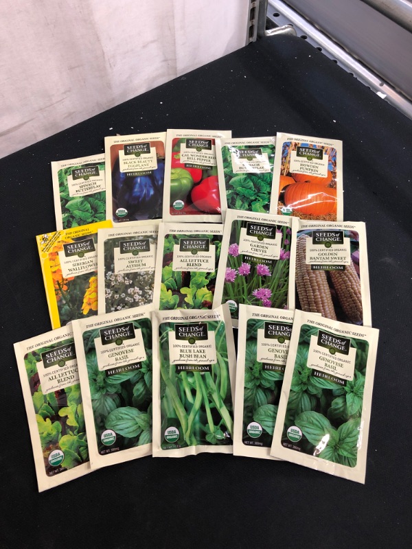 Photo 1 of 15PC LOT, ORGANIC SEEDS, VARIOUS TYPES 