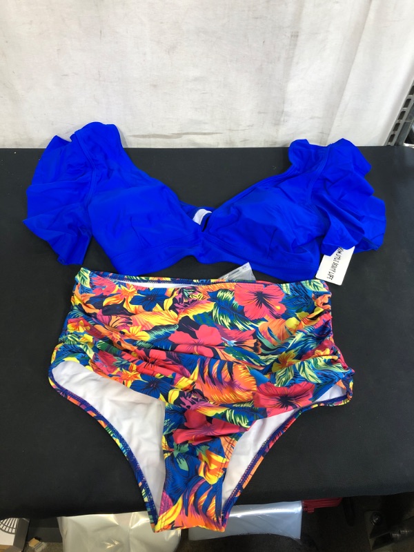 Photo 1 of 2PC FLORAL BATHING SUIT SIZE XL 