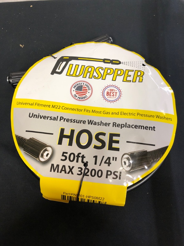 Photo 2 of 50FT x 1/4 Inch Pressure Washer Hose, M22 14MM
