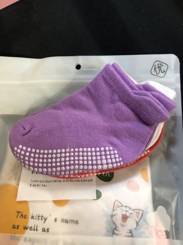 Photo 3 of Toddler Infant Boys Girls Grip Ankle Socks Non Slip Anti Skid Socks 6 Pairs Socks Gift Set
 SIZE 12-36 MOS