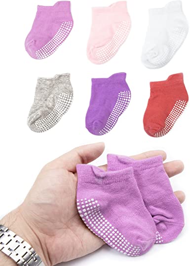 Photo 1 of Toddler Infant Boys Girls Grip Ankle Socks Non Slip Anti Skid Socks 6 Pairs Socks Gift Set
 SIZE 12-36 MOS