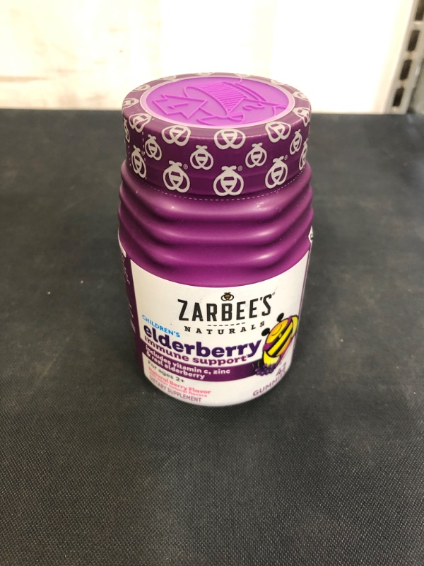 Photo 2 of Zarbee's Elderberry Gummies For Kids With Vitamin C, Zinc & Elderberry, Daily Childrens Immune Support Vitamins Gummy For Children Ages 2 And Up, Natural Berry Flavor, 42 Count
 EXP 07/22