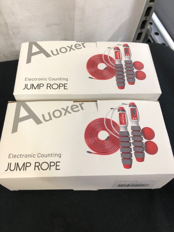 Photo 2 of Auoxer Jump Rope, Electronic Counting Skipping Rope, Adjustable Transparent Steel Rope, Cals, Miles, Km, Count Function, Cordless Long Rope Dual-use Models
 2 COUNT 