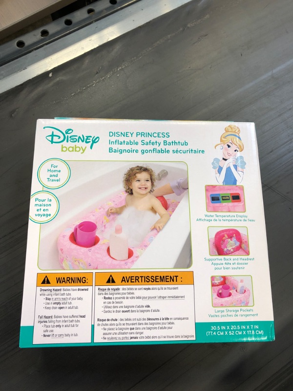 Photo 2 of Ginsey Disney Princess Air-Filled Cushion Bath Tub - Free-Standing, Blow up, Portable, Inflatable, Safe Bathing, Baby Bathtub, Toddler Bathtub
