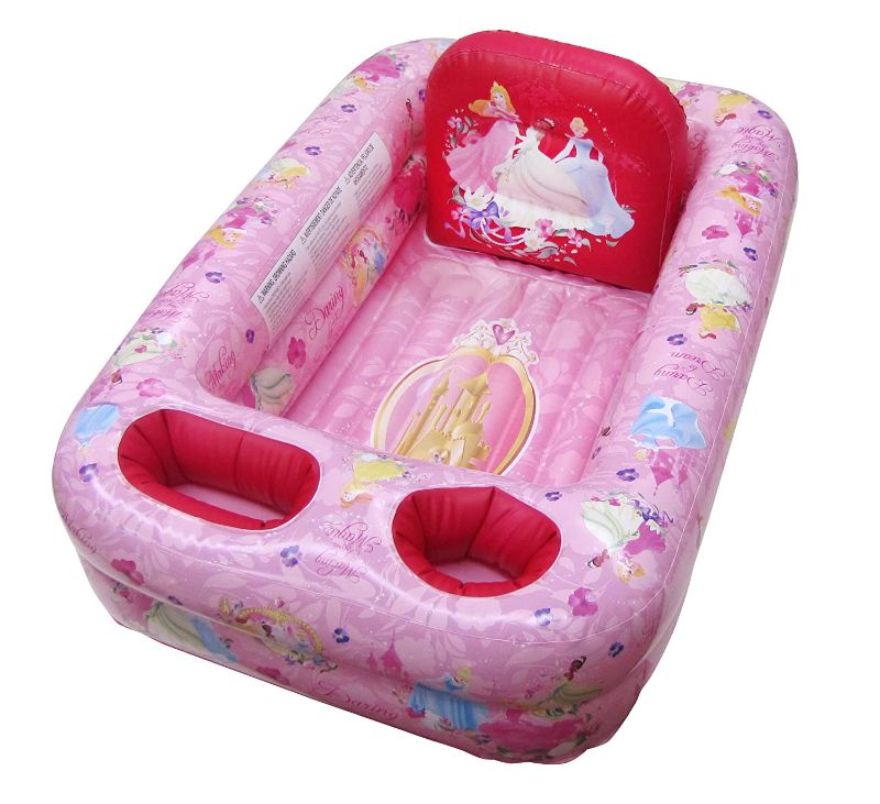 Photo 1 of Ginsey Disney Princess Air-Filled Cushion Bath Tub - Free-Standing, Blow up, Portable, Inflatable, Safe Bathing, Baby Bathtub, Toddler Bathtub
