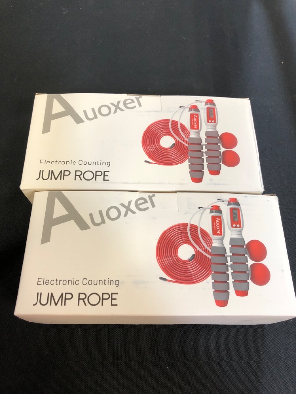 Photo 1 of Auoxer Jump Rope, Electronic Counting Skipping Rope, Adjustable Transparent Steel Rope, Cals, Miles, Km, Count Function, Cordless Long Rope Dual-use Models
 2 COUNT 