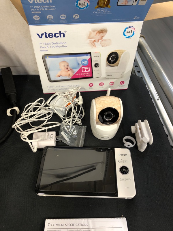 Photo 2 of [Upgraded] VTech VM919HD Video Monitor with Battery Support 15-hr Video Streaming, 7" 720p HD Display,360 Panoramic Viewing, 110 Wide-Angle View,HD Night Vision,Up to 1000ft Range,Secured Transmission
