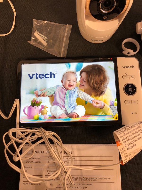 Photo 3 of [Upgraded] VTech VM919HD Video Monitor with Battery Support 15-hr Video Streaming, 7" 720p HD Display,360 Panoramic Viewing, 110 Wide-Angle View,HD Night Vision,Up to 1000ft Range,Secured Transmission

