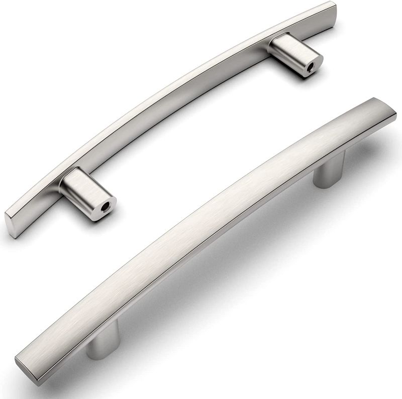 Photo 1 of Amerdeco 10 Pack Brushed Satin Nickel 3-3/4 Inch(96mm) Hole Centers Kitchen Cabinet Pulls Hardware Kitchen Handles for Cabinets Cupboard Handles Drawer Pulls ZH0003
