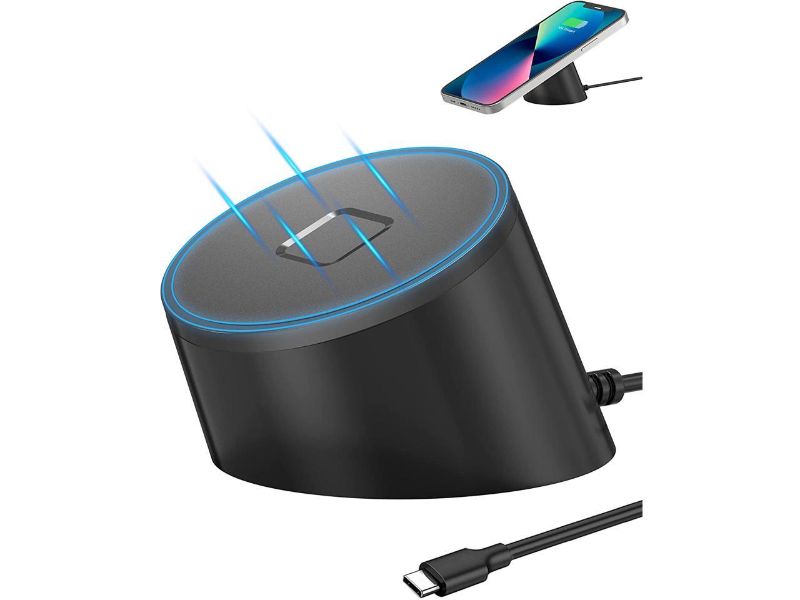 Photo 1 of UBISHENG Magnetic Wireless Charger Stand [Heavy-Duty Base] Compatible with iPhone 13 Pro Max/13 Pro/13 Mini/ 13/iPhone 12 Series Magsafe Charger Desktop Dock (Not Included USB-C Adapter)
