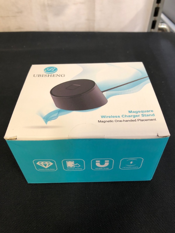 Photo 2 of UBISHENG Magnetic Wireless Charger Stand [Heavy-Duty Base] Compatible with iPhone 13 Pro Max/13 Pro/13 Mini/ 13/iPhone 12 Series Magsafe Charger Desktop Dock (Not Included USB-C Adapter)
