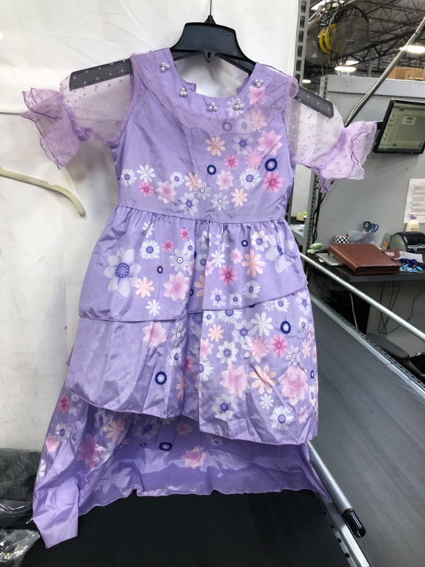 Photo 1 of GIRLS PURPLE FLORAL DRESS, SIZE APPEARS TO BE 6-8