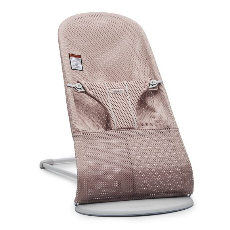 Photo 1 of BabyBjörn Bouncer Bliss, Light Gray Frame, Mesh, Dusty Pink
