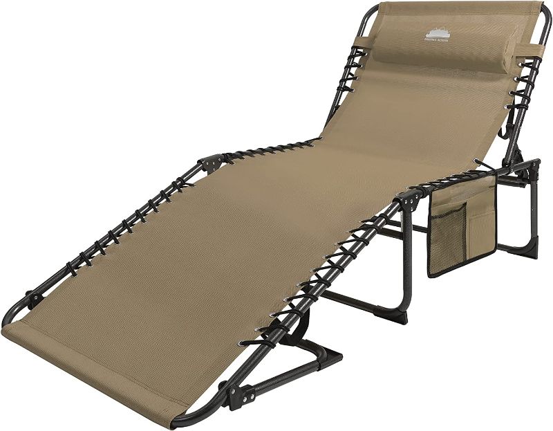 Photo 1 of Coastrail Outdoor Folding Chaise Lounge Chair 4 Position Foldable Patio Recliner for Beach Layout Lawn Camping Outdoor Pool Tanning Sun Sunbathing Cot Chair, Up to 400lbs
