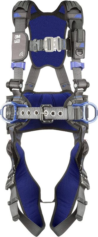 Photo 1 of 3M 1113127 DBI-SALA ExoFit X300 Comfort Construction Positioning Safety Harness, Construction Fall Protection, Aluminum Back and Hip D-Rings, Auto-Locking Quick Connect Leg and Chest Buckles, Large
