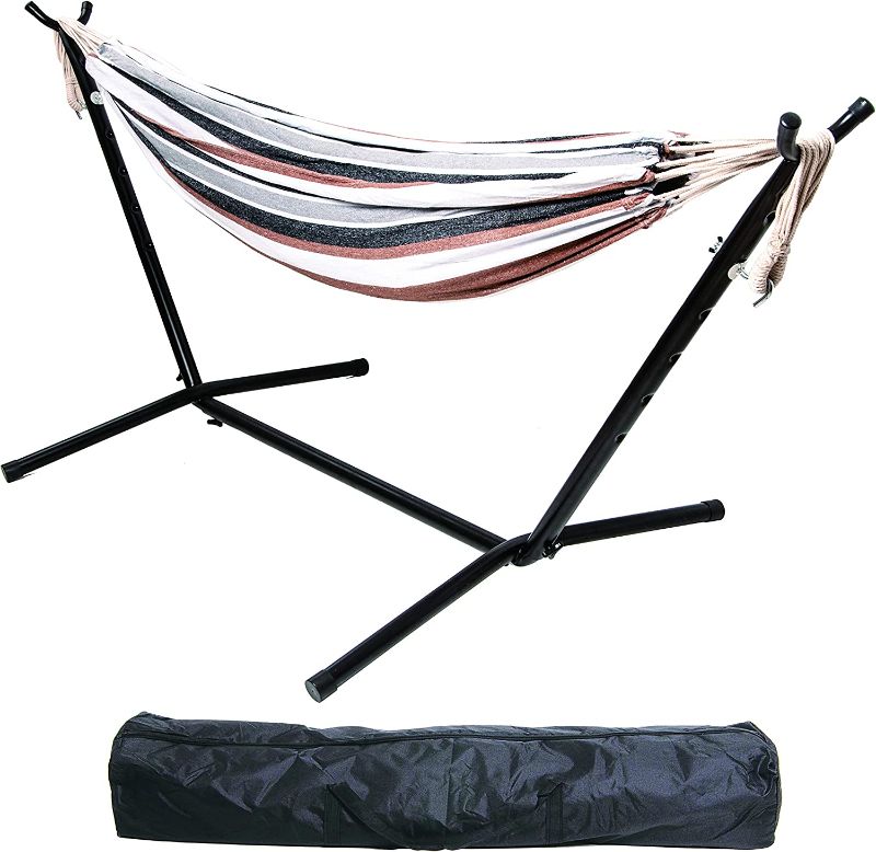 Photo 1 of BalanceFrom Double Hammock with Space Saving Steel Stand and Portable Carrying Case, 450-Pound Capacity
