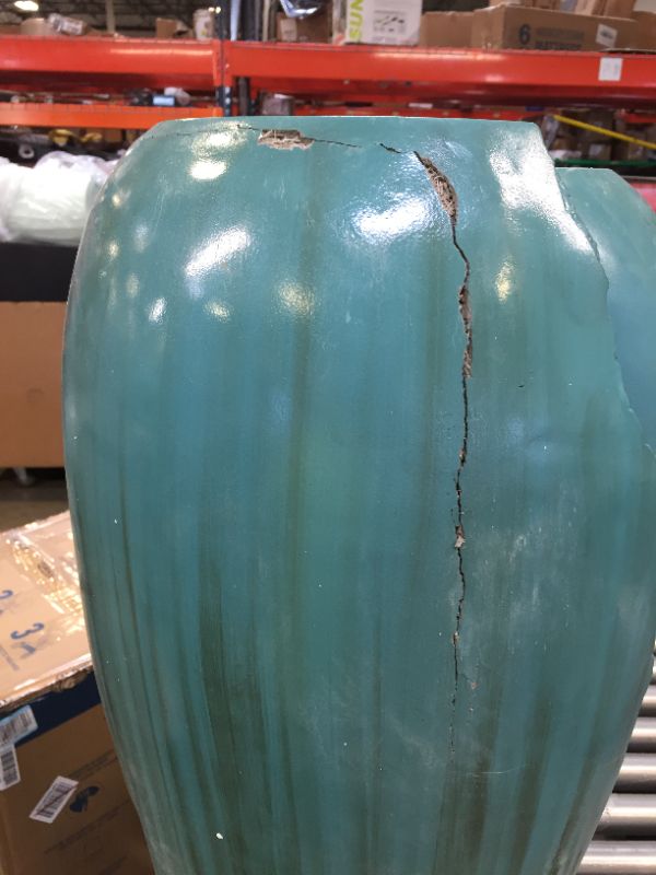 Photo 4 of Alpine Corporation DIG100XS w/LED Light Water Jar Fountain, 32 Inch Tall, Turquoise-----THERE ARE SOME MAJOR DAMAGE PART BUT CAN BE REPAIRED BY THE RIGHT BUYER AND IS ALSO MISSING THE PUMP -----------AGIAN NEED TO BE FIXED -------VIEW THE PICTURES ----
