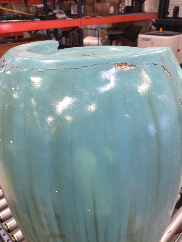 Photo 3 of Alpine Corporation DIG100XS w/LED Light Water Jar Fountain, 32 Inch Tall, Turquoise-----THERE ARE SOME MAJOR DAMAGE PART BUT CAN BE REPAIRED BY THE RIGHT BUYER AND IS ALSO MISSING THE PUMP -----------AGIAN NEED TO BE FIXED -------VIEW THE PICTURES ----
