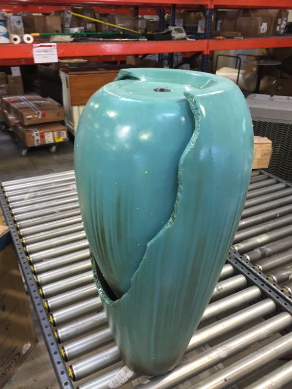 Photo 7 of Alpine Corporation DIG100XS w/LED Light Water Jar Fountain, 32 Inch Tall, Turquoise-----THERE ARE SOME MAJOR DAMAGE PART BUT CAN BE REPAIRED BY THE RIGHT BUYER AND IS ALSO MISSING THE PUMP -----------AGIAN NEED TO BE FIXED -------VIEW THE PICTURES ----
