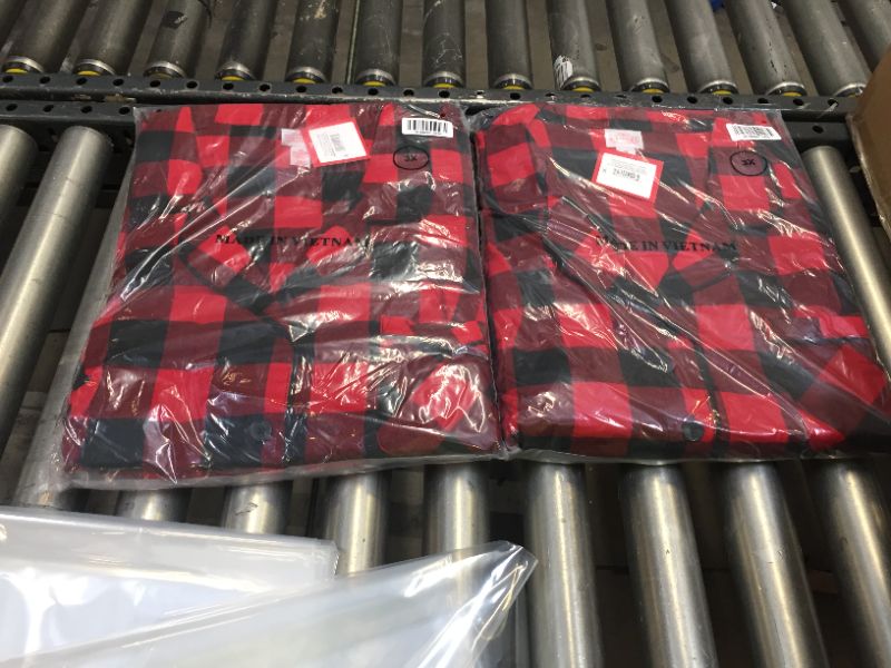 Photo 2 of 2--- Women's Plus Size Holiday Buffalo Check Plaid Flannel Matching Family Pajama Set - Wondershop™ Red 3X

