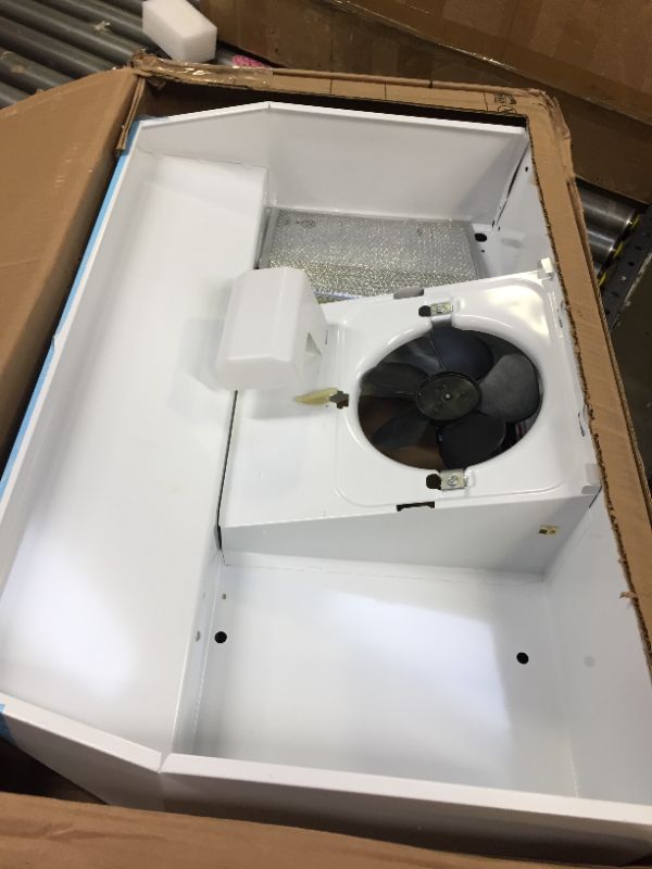 Photo 2 of Broan-NuTone 423001 Exhaust Fan for Under Cabinet Convertible Range Hood Insert with Light, 30 Inch, White---------USED AND THERE IS SOME DAMAGES AT THE CORNERS AND A DIRT SPOT -------------
