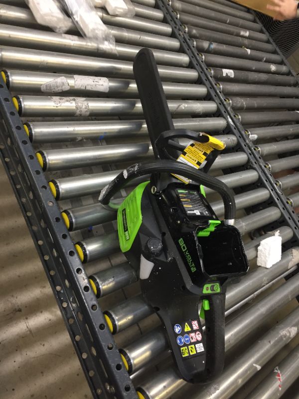 Photo 3 of Greenworks Pro 80V 16 inch Cordless Chainsaw, Tool Only, CS80L01---MINOR USE IF USED AT ALL -------BATTERY NOT INCLUDED -------
