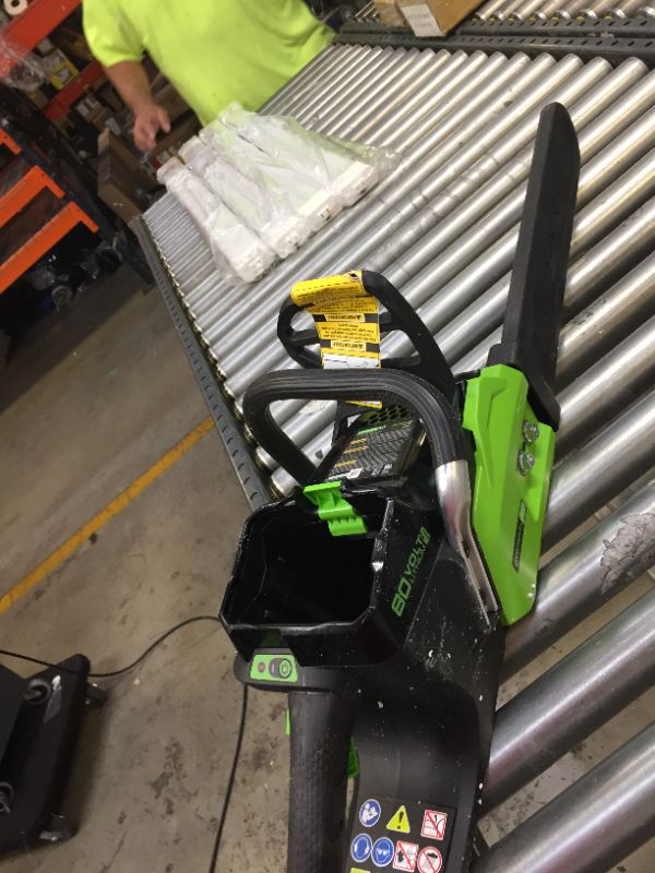 Photo 2 of Greenworks Pro 80V 16 inch Cordless Chainsaw, Tool Only, CS80L01---MINOR USE IF USED AT ALL -------BATTERY NOT INCLUDED -------
