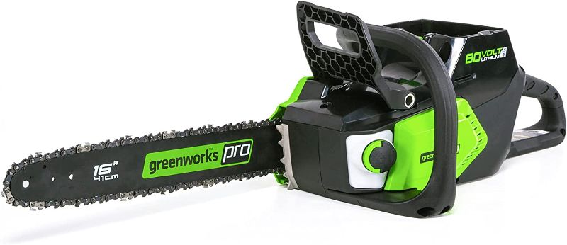 Photo 1 of Greenworks Pro 80V 16 inch Cordless Chainsaw, Tool Only, CS80L01---MINOR USE IF USED AT ALL -------BATTERY NOT INCLUDED -------
