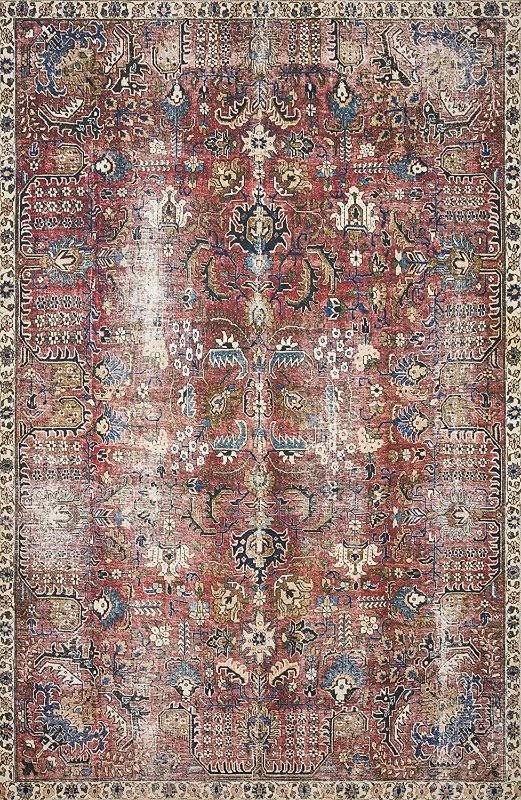 Photo 1 of Chris Loves Julia x Loloi Jules JUL-01 Merlot / Multi Oriental Area Rug 7'-6" x 9'-6"------cleaning needed ____
