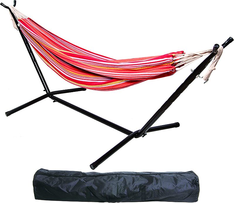 Photo 1 of BalanceFrom Double Hammock with Space Saving Steel Stand and Portable Carrying Case, 450-Pound Capacity
