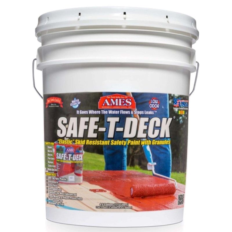 Photo 1 of  Ames Safe-T-Deck Granulated Deck Coating Grey 5 Gallon