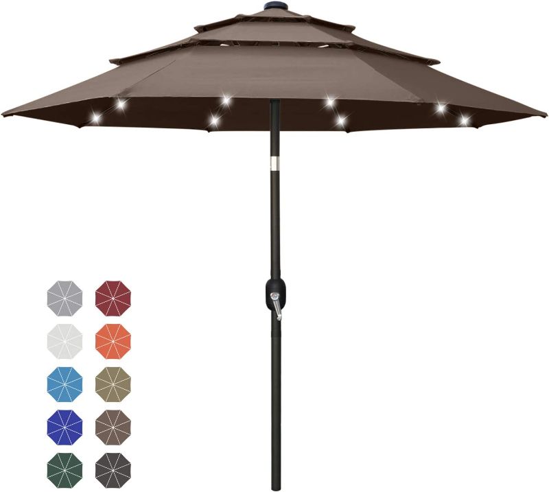 Photo 1 of 11ft led 3 tier patio umbrella ----missing center pole ----------