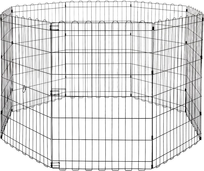 Photo 1 of Amazon Basics Foldable Metal Dog and Pet Exercise Playpen, XS to L Size, With or Without Door
