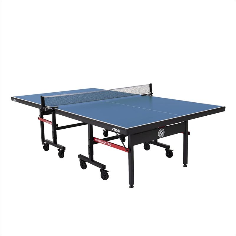 Photo 1 of STIGA Advantage Professional Table Tennis Tables - Competition Indoor Design with Net & Post - 10 Minute Easy Assembly Ping-Pong Table with Single Player Playback and Compact Storage
