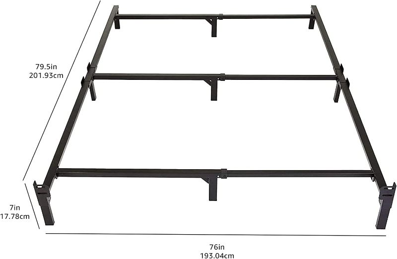 Photo 1 of Amazon Basics Metal Bed Frame, 9-Leg Base for Box Spring and Mattress - King, 79.6 x 76-Inches, Tool-Free Easy Assembly
