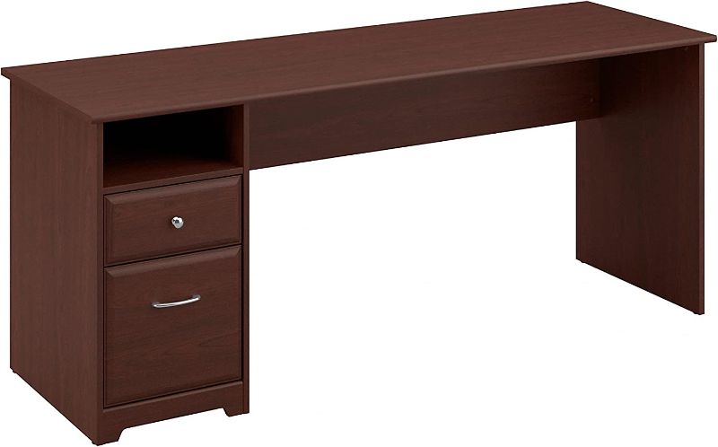 Photo 1 of Bush Furniture Cabot 72W Computer Desk with Drawers in Harvest Cherry
