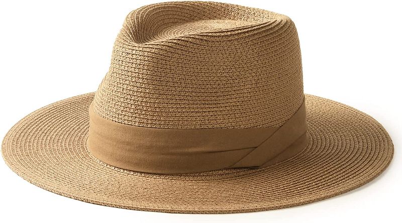 Photo 1 of FURTALK Panama Hat Sun Hats for Women Men Wide Brim Fedora Straw Beach Hat UV UPF 50 sz M 
