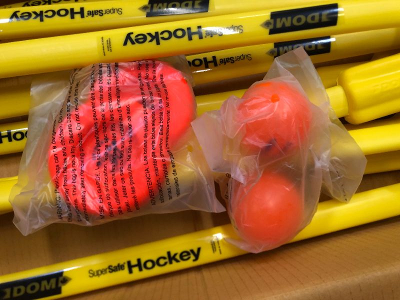 Photo 3 of DOM SS360A 36" Super-Safe Hockey Set, Includes 10 Sticks, 2 Super Safe Pucks and 2 Balls, Up to Age 12 (Pack of 36)
