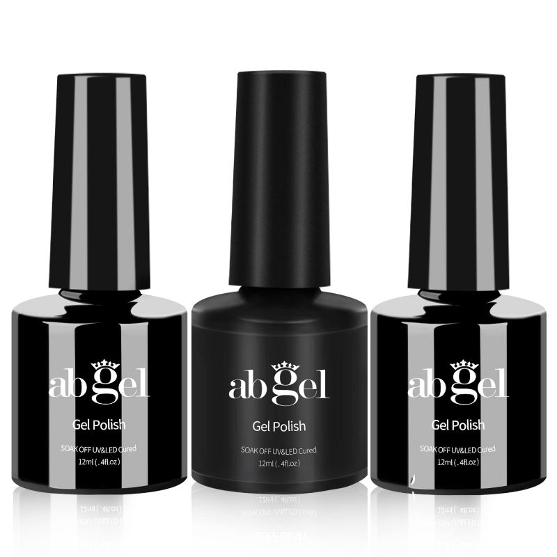 Photo 1 of 2 PK ab gel Gel Top Coat Matte Nail Polish Set, No Wipe Gel Base and Top Coat Nail Polish, Soak Off UV LED Clear Nail Polish Matte Top Coat, 12 ml Each Bottle (Pack of 3)