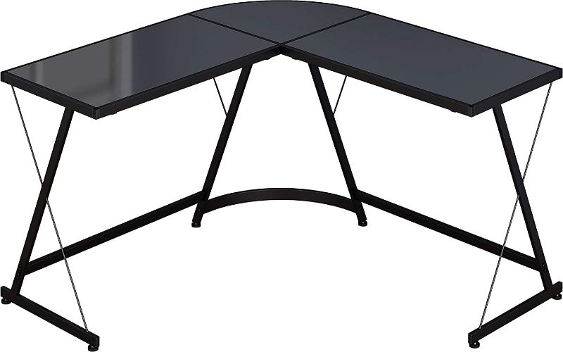Photo 1 of L-Shape Corner Desk Computer Gaming Desk Table, Black
