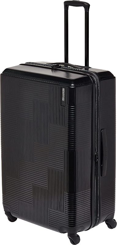 Photo 1 of American Tourister Stratum XLT Expandable Hardside Luggage with Spinner Wheels, Jet Black, Checked-Large 28-Inch
