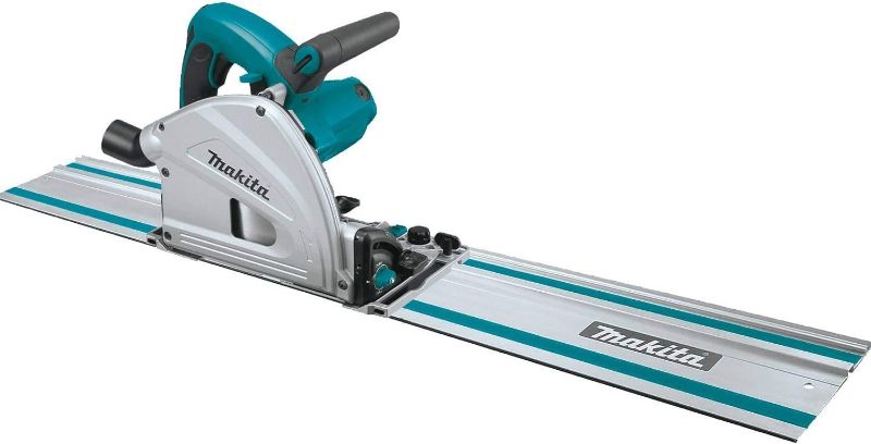 Photo 1 of   Makita SP6000J1 6-1/2" Plunge Circular Saw Kit, with Stackable Tool case and 55" Guide Rail, Blue, SEALED
