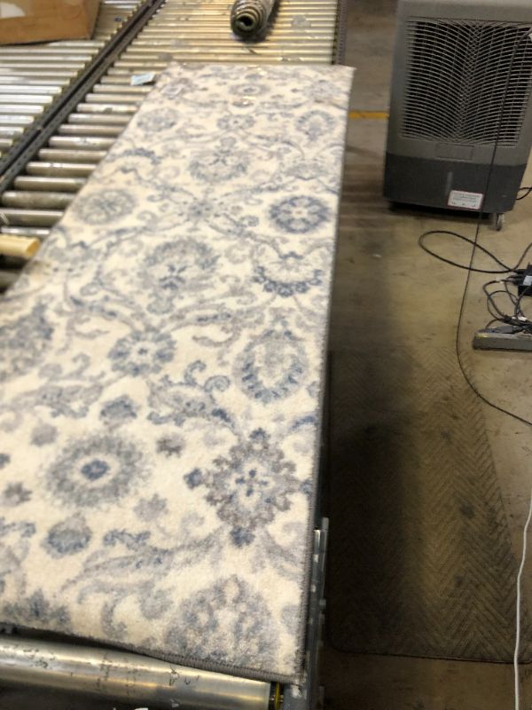 Photo 1 of 24X72 BLUE AND WHITE CARPET