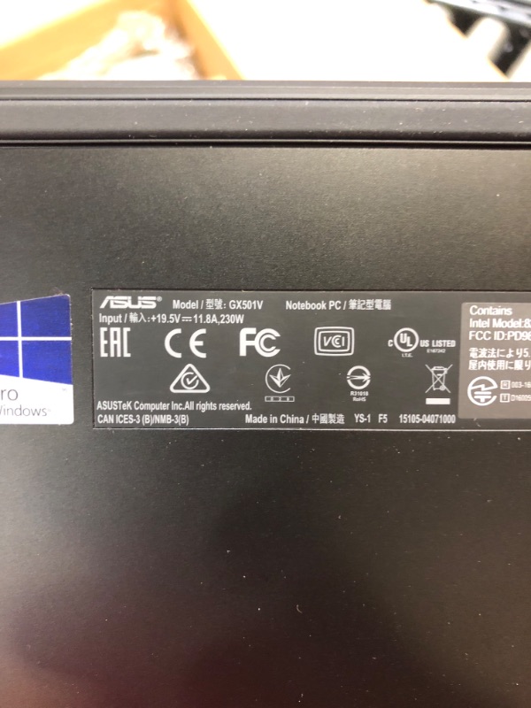 Photo 1 of ASUS ROG Zephyrus Thin & Light Gaming Laptop, 15.6” Full HD 120Hz, Intel Core i7-7700HQ Processor, NVIDIA GeForce GTX 1070 8GB, 16GB DDR4, 256GB PCIe M.2 SSD, Windows 10 Professional – GX501VS-XS71
USED, LIKE NEW.