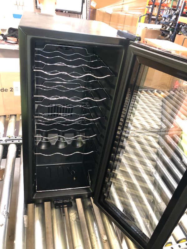 Photo 1 of 13.6 in. 18 Bottle Compressor Freestanding Wine and Beverage Cooler, 