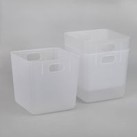 Photo 1 of 4 PACK OF; 3ct Large Plastic Cube Storage Bin Clear - Bullseye's Playground™ 12 TOTAL BINS 

