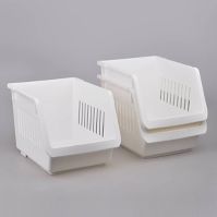 Photo 1 of 3ct Large Plastic Stackable Storage Bin White - 
